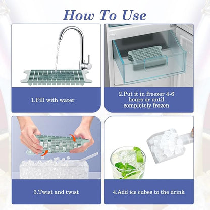 Mini Ice Cube Tray for Freezer: GGUW Nugget Ice Cube Tray with Bin - Crushed Ice Tray Making 4×108 PCS Icecube - Easy Release Iced Maker Trays - Image 5