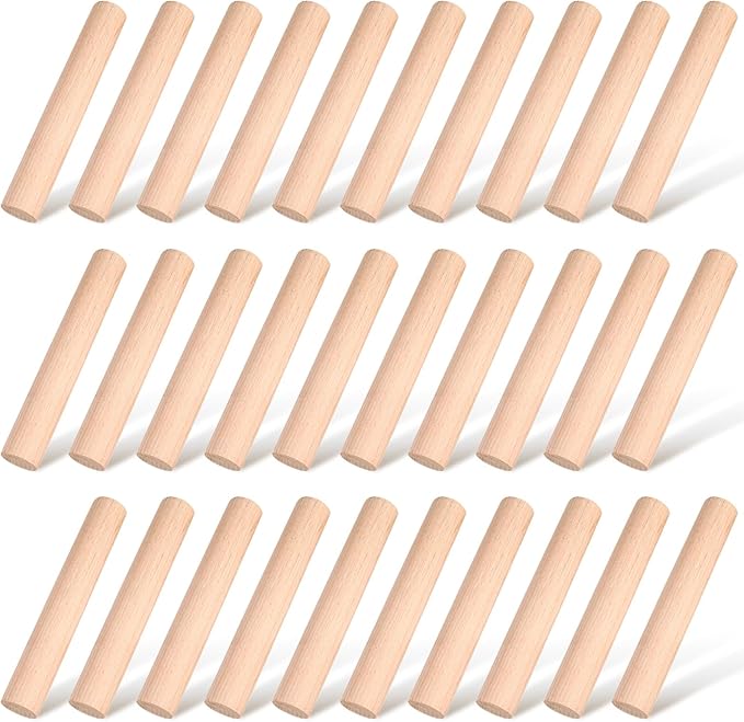Patelai 50 Pieces Small Wooden Rolling Pin, Dumpling Dough Roller Wooden Mini Rolling Pins Kitchen Utensil Tool for Fondant, Pasta, Bread, Pastry, Cookies, Pizza, Pie, Cylinder Style, 6.3 Inch by Patelai