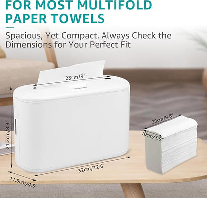 Multifold Paper Towel Dispenser Countertop, Commercial Hand Towel Dispenser for Bathroom Kitchen Home, Trifold/C Fold/Z Fold Napkin Dispenser, Abs Plastic - Non-Slip, White