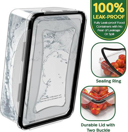 44 Pcs Food Storage Containers with Lids Airtight- (22 Stackable Boxes-22 Lids) Plastic Meal Prep Container for Pantry Kitchen Organization, Microwave, Dishwasher, Freezer Safe -100% Leak Proof - Image 3