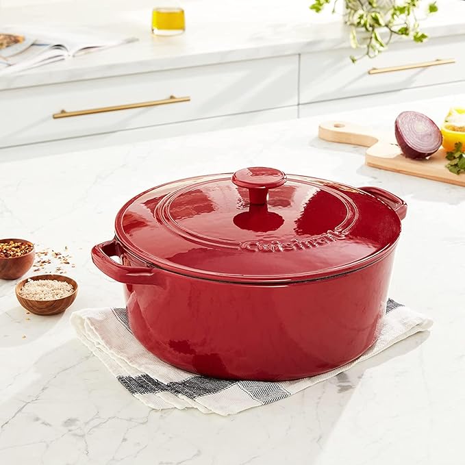 Cuisinart Chef's Classic Enameled Cast Iron Round Covered Casserole (Red, 7- Quart) - Image 2