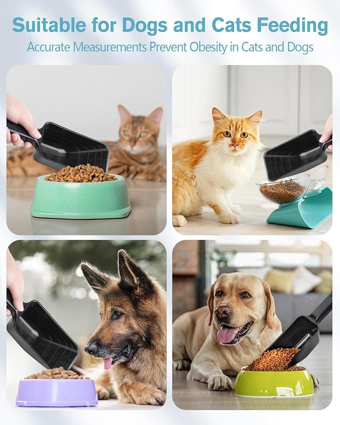 2 Cup Dog Food Scoop(2 Pack), Plastic Pet Food Scoop with Measuring Lines for Accurate Pet Food Portions,Dishwasher Safe (Black) - Image 6