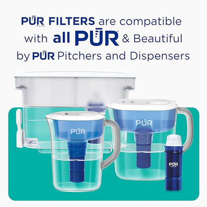 PUR Plus Lead Reducing Water Pitcher and Dispenser Replacement Filter, 1-Pack, NSF & WQA Certified - Compatible with All PUR Pitchers and Dispensers, Blue, PPF951K1
