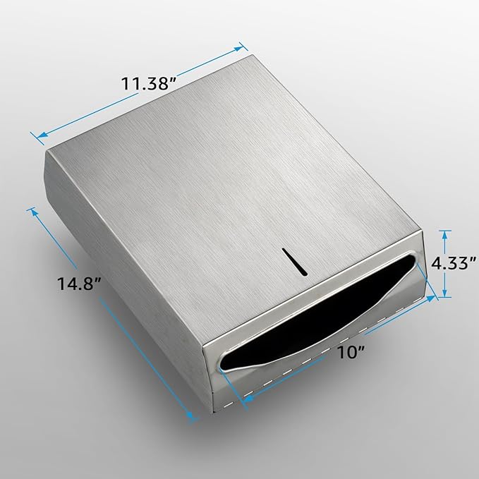 Paper Towel Dispenser Wall Mount - Multifold Trifold Paper Towel Dispensers, Large Capacity Stainless Steel Tissue Holder, Suitable for Bathrooms and Public Places - Image 3