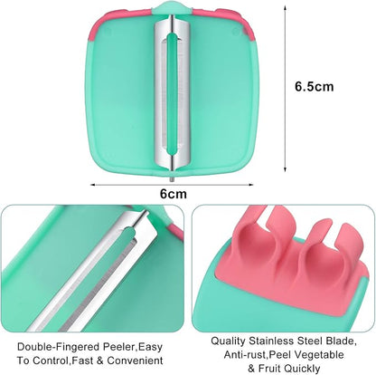 Mudder 4 Pieces Finger Vegetable Palm Peeler Kitchen Fruit Potato Peeler with Comfortable Rubber Finger Grip For Pumpkin Carrot Cucumber Potato - Image 2