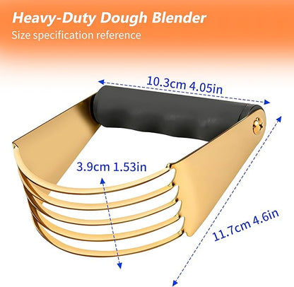 SmileCat Stainless Steel Dough Blender, Dishwasher-Safe Pastry Cutter, Biscuit Cutter, Butter Cutter for Baking. Gold