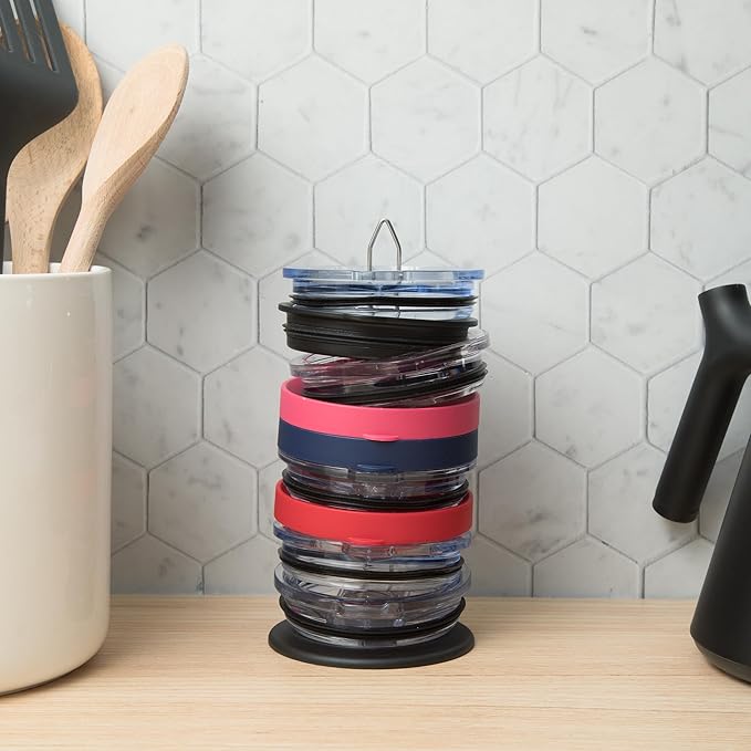 ELYPRO - Revolutionary Tumbler Lid Organizer for Stanley, Yeti Cap Lids- Space-Saving Design - Slim Vertical Storage for Up to 10 Lids , Clutter-Free Kitchen Cabinets and Countertops Organization - Image 9