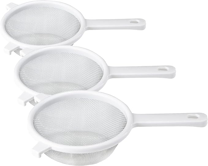Chef Craft Classic Stainless Steel Mesh Strainer, 6 inches in diameter, White (Pack of 3)