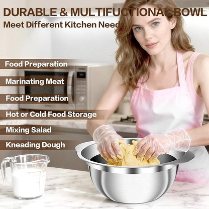 Colander, Strainer Bowl, Stainless Steel Colander, Rice Washing Bowl, Pasta Strainer & Vegetable Washer, Kitchen Strainer with Mixing Bowl for Draining, Food Prep, Dishwasher Safe, 4QT - Image 6
