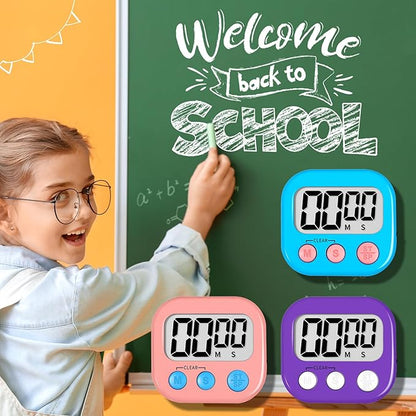 ZILLEN 6 Pack Kitchen Timers for Cooking Digital Classroom Timers for Kids Teachers Blue Pink Purple - Image 6