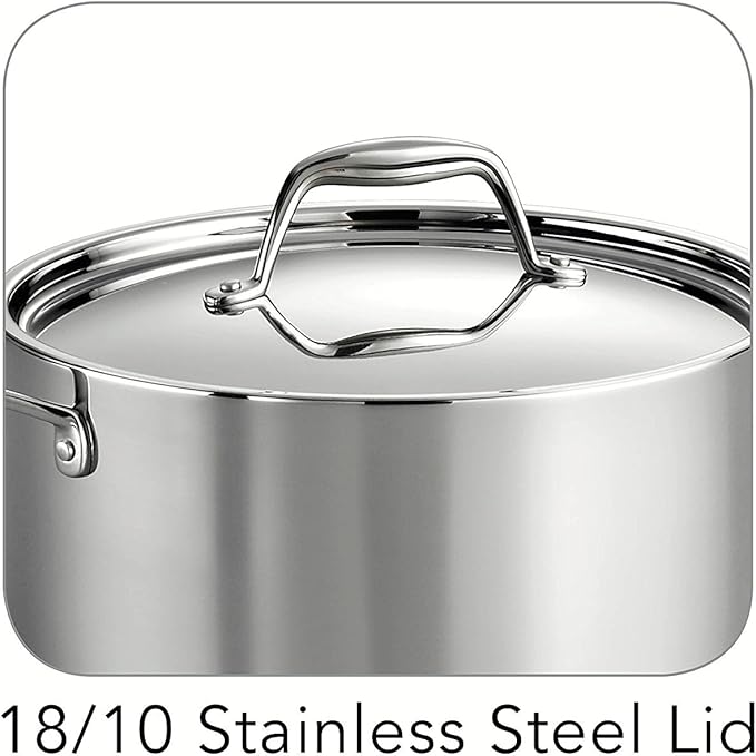 Tramontina Signature Tri-Ply Clad Stainless Steel 6-Quart Sauce Pot with Lid, Induction-Ready Pot, Dishwasher-Safe, NSF-Certified, Made in Brazil - Image 5