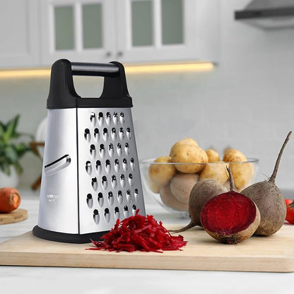 Kaishun Professional Cheese Grater, 4-Sided Stainless Steel Box Grater, Food Shredder for Cheese, Parmesan, Vegetable, Black - Image 5