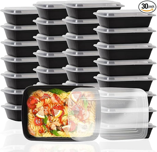 Ezalia 30 Pack Meal Prep Containers 38oz, Plastic To Go Food Containers with Lids, BPA-Free, Microwave/Dishwasher/Freezer Safe by Ezalia