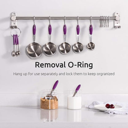 U-Taste 10 Piece Measuring Cups and Spoons Set in 18/8 Stainless Steel (Purple) - Image 7
