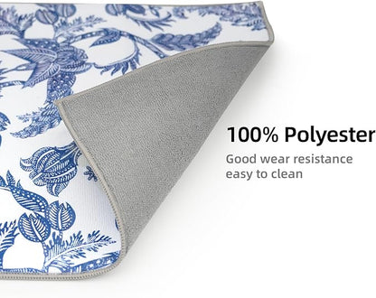 Dish Drying Mat Floral Print Microfiber kitchen drying mat, 20x15 inches, Dish Drying Mats for Kitchen Counter, Super Absorbent, Anti-Slip, Fast Drying, Kitchen Must-Have - Image 5