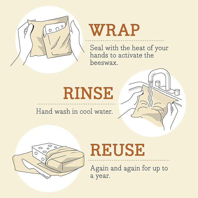 Bee's Wrap Beeswax Wraps for Food - Cut to Size 14x52" Beeswax Wrap Roll - Plastic Free Made in USA Reusable Natural Food Wrap - Garden Party - Image 6
