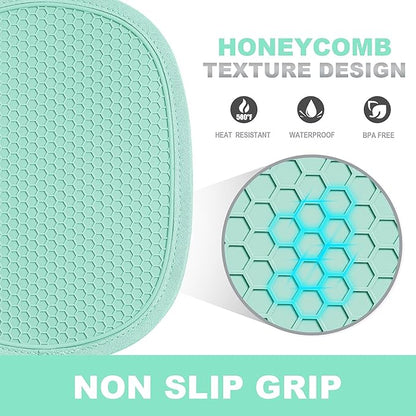 2-Pack Silicone Pot Holders for Kitchen Heat Resistant up to 500°F, Non-Slip Large Hot Pads with Pocket, Quilted Liner Trivets for Countertops Hot Pots and Pans (Bermuda Teal) - Image 3