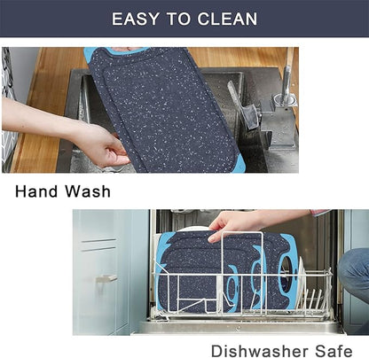 Plastic Cutting Board, 3 Pieces Dishwasher Safe Cutting Boards with Juice Grooves, Easy Grip Handle, Non-Slip, with Grinding Area for Grinding Garlic and Ginger（aqua） - Image 7