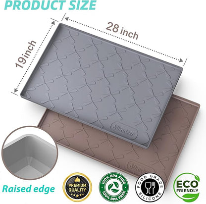 SIKADEER 28" x 19" Under Sink Mat Waterproof, Silicone Mat Kitchen Drawer Shelf and Cabinet Liner, Sink Protector for Kitchen Organizers and Storage, Boot Tray Pet Food Mats - Image 3
