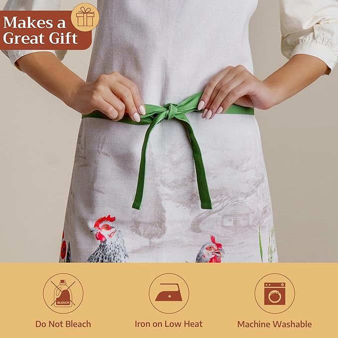 Maison d' Hermine 100% Cotton Apron for women with Pocket Kitchen Chef Apron for Men Cooking Mothers Day Gifts - Image 5