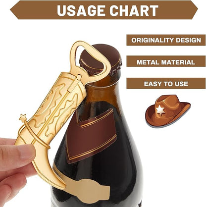 Hortsun 36 Sets Cowboy Boot Bottle Openers Baby Shower Bottle Opener Favors for Guest Party Bottles Opener Gifts Bulk for Baby Shower Wedding Birthday Party Favor Decoration Supplies(Gold)