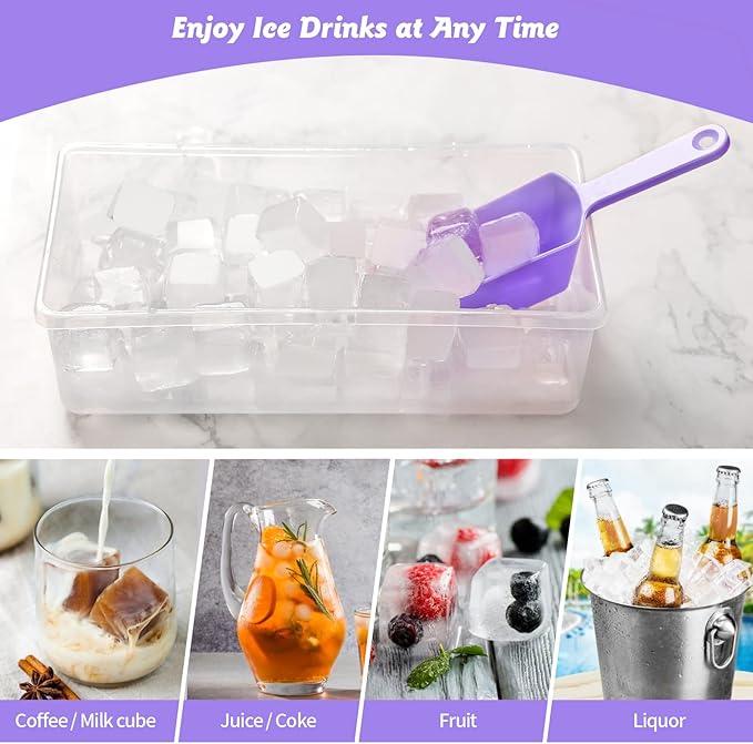 Silicone Ice Cube Tray with Leak-Proof Lid & Storage Bin for Freezer – BPA-Free 36-Piece Nugget Ice Molds, Spill-Resistant Cover & Ice Scoop Container Cover - Image 5