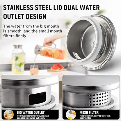Netany 2 Pack 1.2 Liters/40 oz Small Square Glass Pitcher with Lid and Handle for Fridge, Iced Tea and Coffee Carafe Storage Container, Resistant to Hot and Cold Borosilicate Jug - Image 5