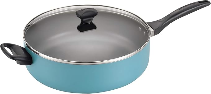 Farberware Dishwasher Safe Nonstick Jumbo Cooker/Saute Pan with Helper Handle -Aluminum, 6 Quart, Blue - Image 13