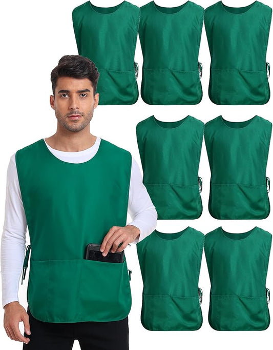 Xeoxarel Unisex Cobbler Apron with 3 Pockets, Smock Vest Apron, Suitable for Cooking，Kitchen，Garden，Hairstylist，Cleaning，Art