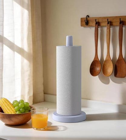KitchLife Wooden Paper Towel Holder Countertop - Solid Freestanding Paper Towel Dispenser Stand with Anti-Skid Base (Cool Gray) - Image 6