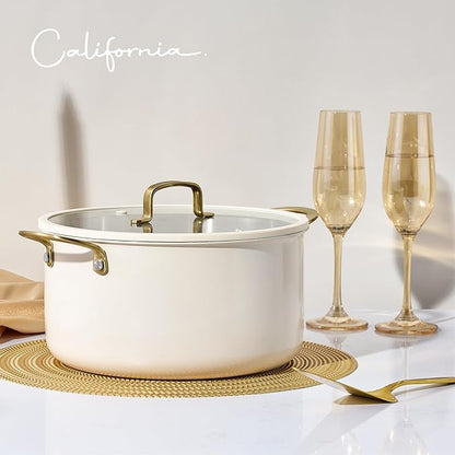 CAROTE 8QT Full Clad Tri Ply Stainless Steel Stock Pot with Lid, Kitchen Stockpot Soup Pot, Outer Ceramic Layer, Even Heating, All Stoves Compatible, Oven & Dishwasher Safe, Stay Cool Handle, White - Image 8