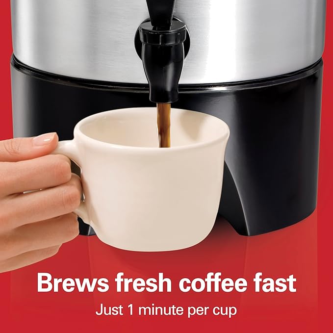 Hamilton Beach 45 Cup Coffee Urn and Hot Beverage Dispenser, Silver - Image 3