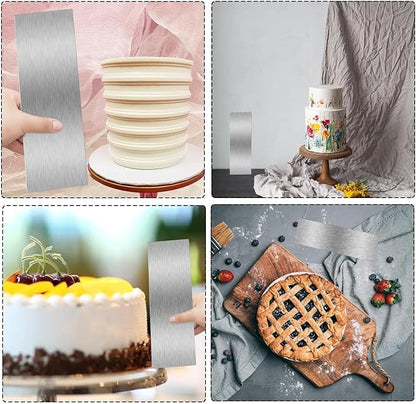 8.7 Inche Stainless Steel Cake Scraper，Double Sided Patterned Edge Stripe Edge Smoother Scraper Cake Decorating，Cake Decorating Comb Cake Scraper (1, 1-2) - Image 4