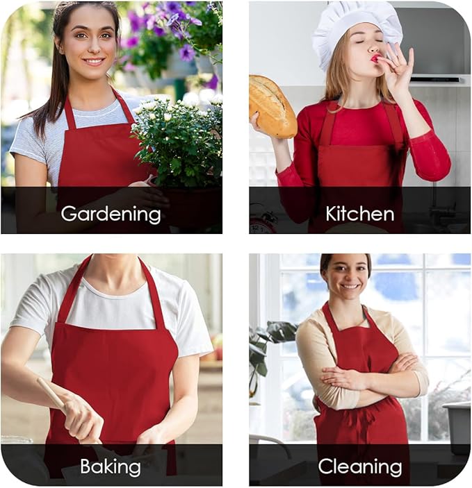 Avalon Kitchen Aprons for Men - 100% Polyester Chef Apron Women with Extra Long Ties - Cooking Aprons for Women & Mens Apron - Image 5