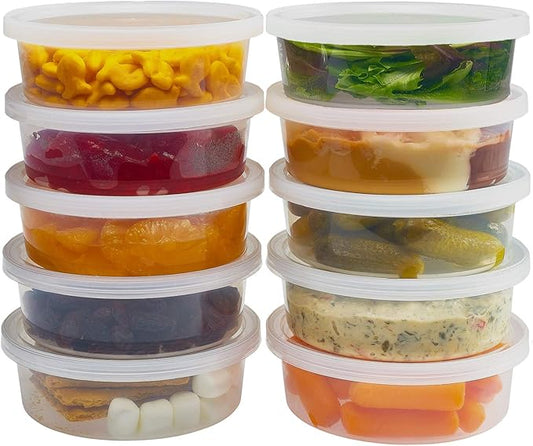 DuraHome - Deli Containers with Lids 8 oz. Leakproof - 40 Pack Plastic Microwavable Clear Food Storage Container/Slime Premium Heavy-Duty Quality, Freezer & Dishwasher Safe by DuraHome