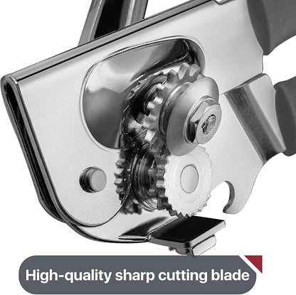 Commercial Can Opener, UHIYEE Hand Crank Can Opener Manual Heavy Duty with Comfortable Extra-long Handles, Oversized Knob, Large Handheld Can Open Easy for Big Cans, Gray - Image 3