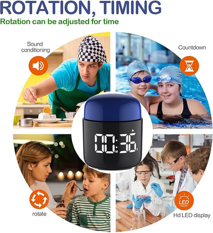 Table Twist Timer, Large LED Display Stopwatch, Silent & Loud Alarm, 199 Minute Countdown & Up, Vintage Night Light, for Kitchen Cooking Meeting Teacher Classroom Office Yoga Fitness Games (Blue)