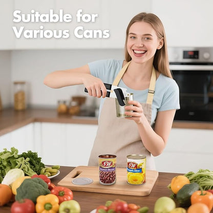 Can Opener Manual, COKORA Can Openers Hand Held with Comfort Anti-Slip Handles, Heavy Duty Stainless Steel Can Opener Smooth Edge and Bottle Openers, Easy Turn Can Openers for Seniors, Kitchen, Black - Image 5