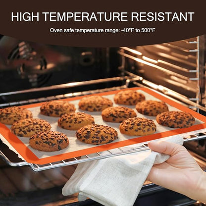 Silicone Baking Mat, 3 Pack Reusable Baking Mat, Non-Stick, Food Safe Silicone Mats for Baking, Oven Baking Sheet for Making Cookies, Macaroons, Bread - Image 5