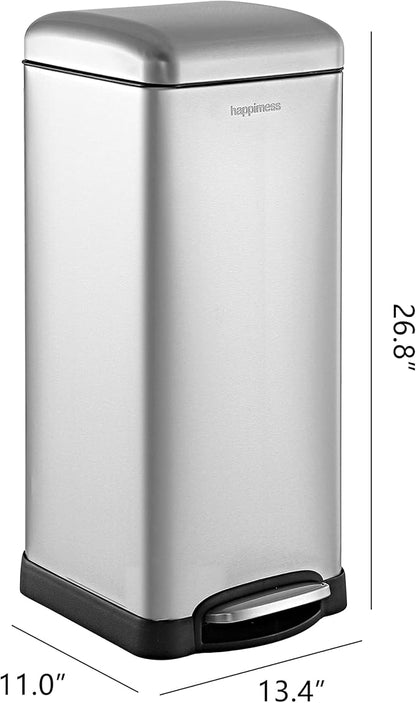 happimess HPM1007D Betty Retro 8-Gallon Step-Open Trash Can with Soft-Close Lid, Fingerprint Resistant, Modern, Minimalistic for Home, Kitchen, Laundry Room, Office, Bedroom, Bathroom, Chrome - Image 4