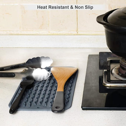 ZLR Silicone Dish Drying Mat for Kitchen Counter, Eco-Friendly Fast Dry Dish Mat, Easy Clean Multi Usage Drying Matt, Heat Resistant Trivet, 6" x 12" Extra Small, Dark Gray - Image 9