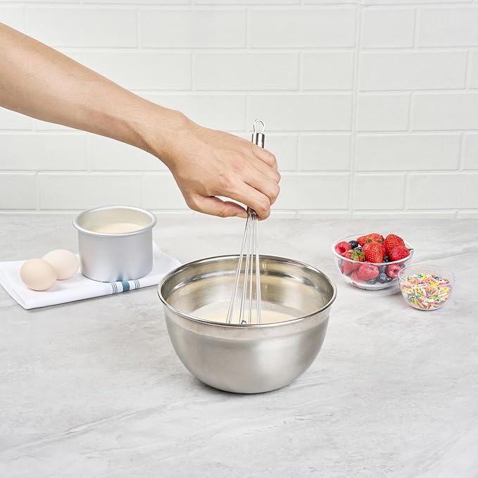 Restaurantware 10.5 in Stainless Steel Ball Whisk - 24 Pack - German Standard Egg Beater with Ergonomic Handle, Dishwasher Safe - Manual Mixer Cooking Whisk for Baking, Stirring, Sauces, Beating - Image 5