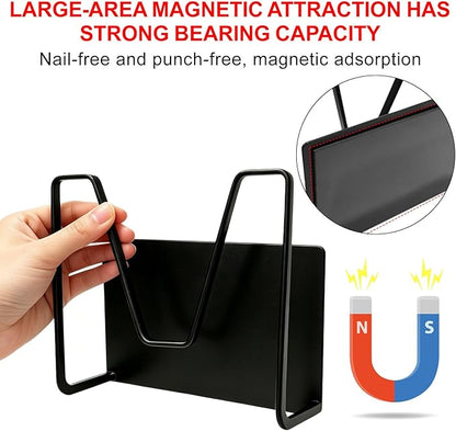 2 Pack Magnetic Pot Lid Holder,Organizer Hanging Saucepan Lid Metal Pot Lid Rack No Drilling, Rustproof, Lid Organizers Inside Cabinet for Small Space Solution & Kitchen Cabinet Organization