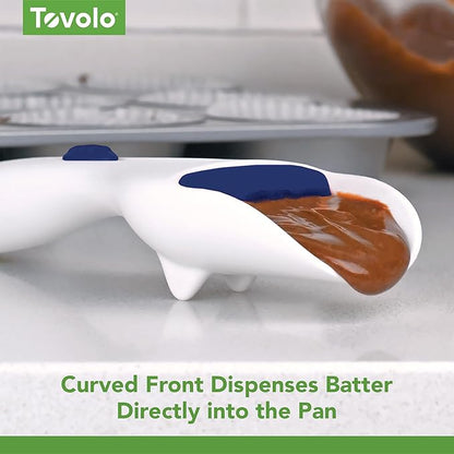 Tovolo Cupcake Scoop Batter Dispenser for Cupcakes Muffins Pancakes & Cookie Dough, Easy to Clean Batter Scoop Slide Dispenses Quicker for Even Size Baked Goods Kitchen Gadget, Deep Indigo - Image 4
