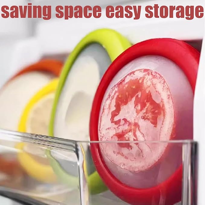Winb Set of 4 Reusable Fruit and Veggie Savers - Ideal for Avocados, Tomatoes, Apples, Garlic, Onions, and More - Image 2