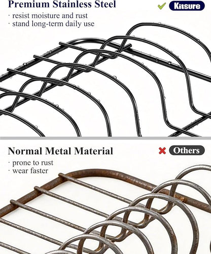 Kitsure Dish Drying Rack - Multi-Functional Dish Rack for Kitchen Counter with Cutlery Holder, Rust-Proof Storage Solution with Rotatable, 15.7" x 12.0" x 5.5", Black - Image 5