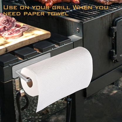 Magnetic Paper Towel Holder,Stainless Steel Paper Towel Holder 12”(L) x 3”(H) for Refrigerator Grills Griddles RVs Tailgates,Fit Most US Paper Roll