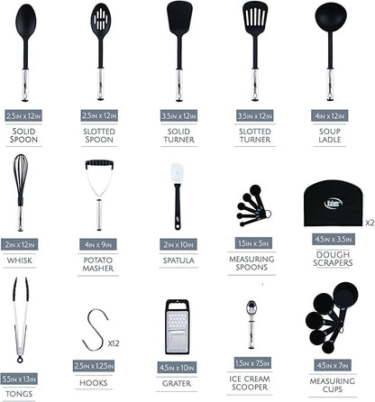 Kitchen Utensils Set 35 PCS Cooking Utensils Set, Nonstick and Heat Resistant Nylon Stainless Steel Silicone Spatula Set - Kitchen Gadgets Home Essentials Kitchen Accessories, Apartment Must Haves - Image 2