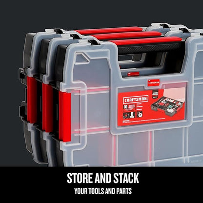 CRAFTSMAN Storage Organizer, Small Parts Organizer, 3-Packs with 10-Compartments, Lid Includes Secure Latch (CMST60964M) - Image 4