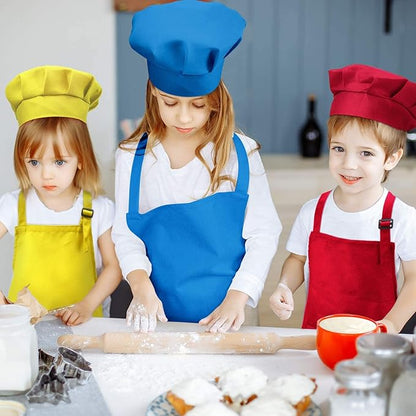 Tamicy 10 Pieces Kids Chef Hat and Apron Set